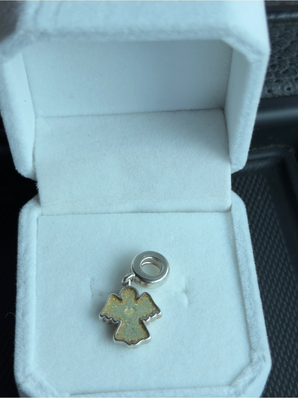 Authentic PANDORA snow angel White Enamel Dangle Charm